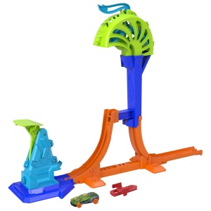 Hot Wheels Stunt Tracks Pista Pentru Cascadorii Campionul Lansarii Puternice Cu Masinuta Inclusa - Img 2