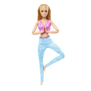 Papusa Barbie Made To Move Blonda Cu Top Roz - Img 2