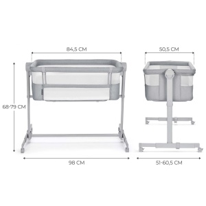 Patut Co-Sleeper Kinderkraft Neste Up, Full Light Grey - Img 3
