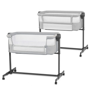 Patut Co-Sleeper Kinderkraft Nestee Up 2, Gri Deschis - Img 2