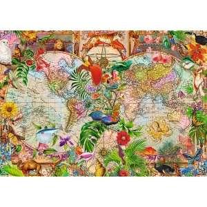 Puzzle Trefl 1000 Premium Plus Tea Time Harta Antica A Lumii - Img 2