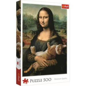 Puzzle Trefl 500 Monalisa Cu Pisica - Img 1