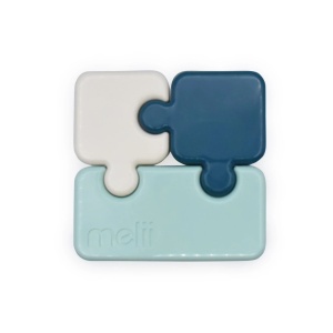 Recipient Hrana Bebe Model Puzzle, Melii Luxe, Bleumarin Ivoire Menta