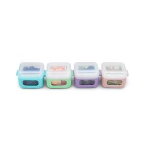 Set 4 Recipiente Silicon Snap&Go Cubes, Melii, 4*118 Ml - Img 3