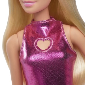 Barbie Papusa Barbie Fashionistas Blonda Cu Rochita Roz Metalica - Img 7