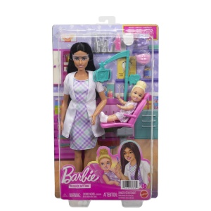 Barbie Set De Joaca Papusa Barbie Bruneta Face Cariera Dentist