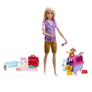 Barbie You Can Be Set Papusa Cu Doua Animalute Din Jungla - Img 3