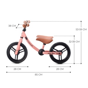 Bicicleta Fara Pedale, Kinderkraft - 2Way Next, Portocaliu, 12Inch, Rose Pink - Img 5