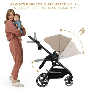 Carucior Kinderkraft Yoxi 3In1 (Mink Pro) Bej Nisip - Img 4