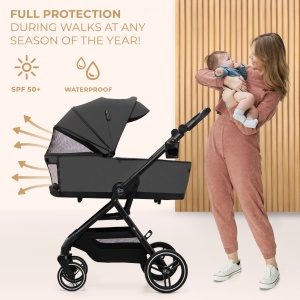Carucior Kinderkraft Yoxi 3In1 (Mink Pro) Moon Grey - Img 2