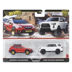Hot Wheels Premium Set 2 Masinute Metalice Subaru Crosstrek Si Toyota 4Runner 2018 Scara 1 La 64