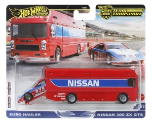 Hot Wheels Transportator Euro Hauler Cu Masinuta Nissan 300 Zx Gts Scara 1:64 - Img 1