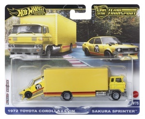 Hot Wheels Transportator Sakura Sprinter Cu Masinuta Toyota Corolla Levin Scara 1 La 64