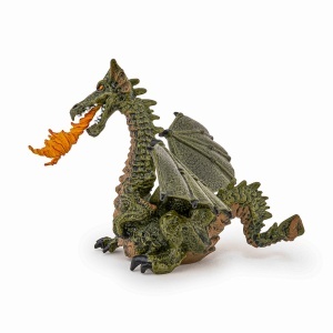 Papo Figurina Dragon Verde Inaripat Cu Flacara - Img 6