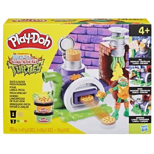 Play Doh Povestiri Cu Testoase Ninja Adolescente Mutante Set Pizza Taie Si Arunca