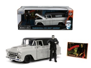 Set Masinuta 1957 Chevy Suburban Si Figurina Frankenstein - Img 8