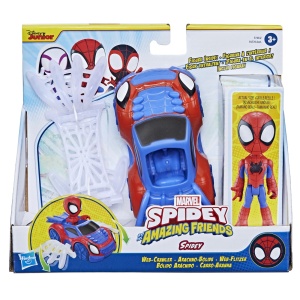 Spidey Prietenii Extraordinari Set Masinuta Si Figurina Si Accesoriu Spidey - Img 1