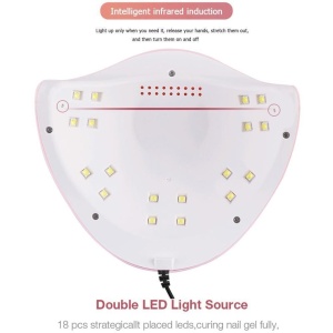54W UV-LED Nagellampe mit 18 LEDs - Pink - Img 3