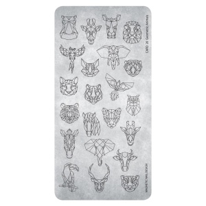 Metallic-Nagelschablone, Geometric Animals 20