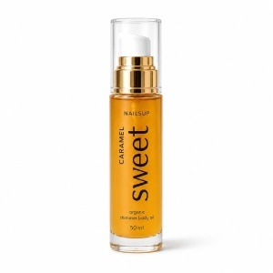 NAILSUP Organic Shimmer Body Oil Caramel Sweet 50ml – Körperöl mit Schimmer, Glow-Effekt & Karamellduft