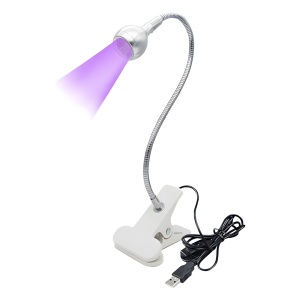 Verstellbare UV/LED-Lampe, 3W, mit Clip-on Befestigung - Silver