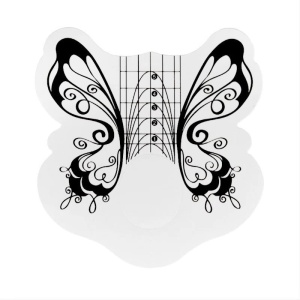 50er Set – Butterfly Nagel Schablonen Schwarz/Silber