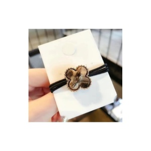 Elastic Negru de Par cu Accesoriu Trifoi Animal Print