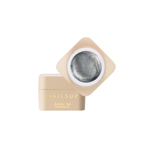 NAILSUP Metallic Artistic Gel Silver No Wipe 5 g – Metallic Nail Art Gel für feine Linien & Designs