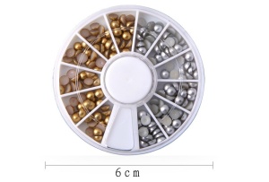 Disc Pebbles Nail Art Gold-silber