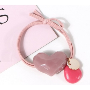 Elastic pentru Par cu Accesoriu Inima Roze