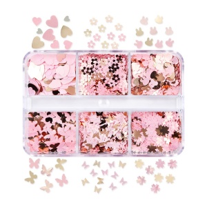 Holografisches rosa Pailletten-Mix-Set