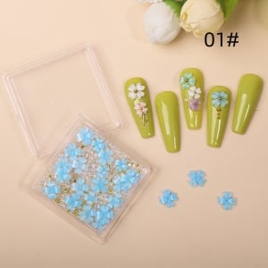 Nageldekoration NailsUp - Kaviar und Blumen Nail Art Blue