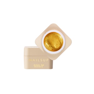 NAILSUP Metallic Artistic Gel Gold No Wipe 5 g – Metallic Nail Art Gel für feine Linien & Designs