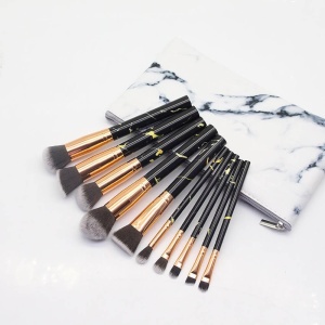 Set mit 10 Make-up-Pinseln mit Marmoretui - MAK04