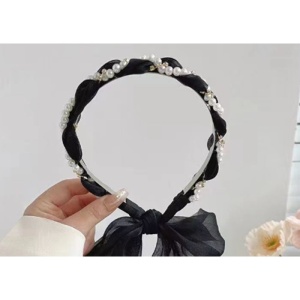 Cordeluta Neagra pentru Coafat Parul Model Perle cu Panblica