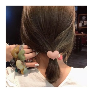 Elastic pentru Par cu Accesoriu Inima Nude - Img 3