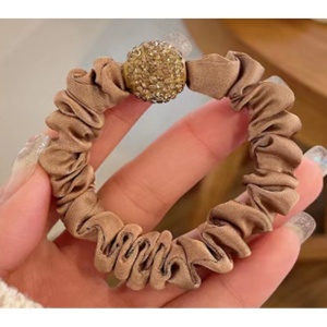 Elastic pentru Par Model Saten Creponat Crem - Img 1