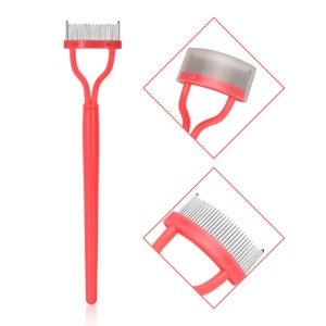 Kamm aus Metall für natürliche oder falsche Wimpern, Pink