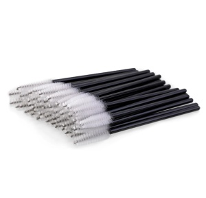 Set mit 50 Einwegbürsten für Wimpern und Augenbrauen, Weiß