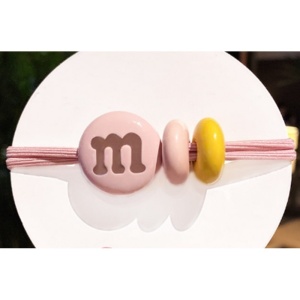 Elastic pentru Par cu Accesorii Multicolor Roz