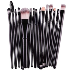 Set mit 15 professionellen Make-up-Pinseln, schwarz – AS02