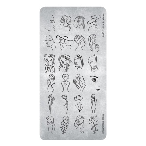 Metallic-Nagelform, Line Art Women 23
