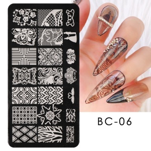 Metallic-Nagelschablone, BC06