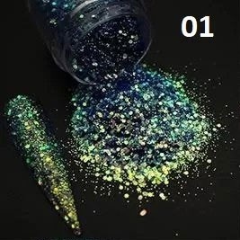Pailletten mit Regenbogenglitter - 01