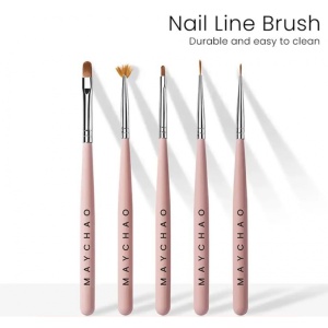 Set mit 5 Nail Art Pinseln für Maniküre – Nailsup in Pink