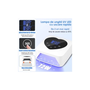 UV/LED Nagellampe NAILSUP 72W – Wireless, Wiederaufladbar, Dual LED, Digital Display, Professionel - Img 2