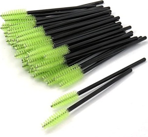 Set mit 50 Einwegbürsten für Wimpern und Augenbrauen, Grün