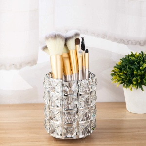 Bürstenhalter mit Kristallen, Silber