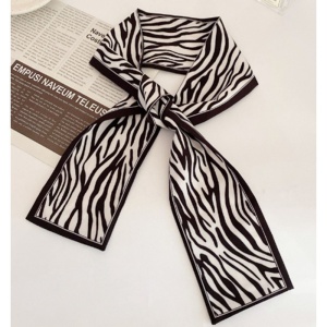 Esarfa Ingusta din Satin pentru Coafarea Parului Model Zebra