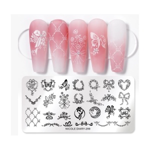 Matrita metalica stampila unghii Nicole Diary 299